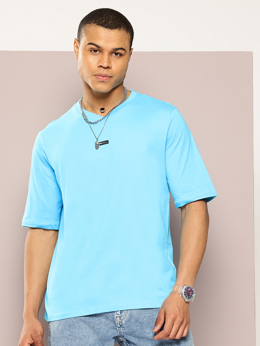 

Kook N Keech Pure Cotton Oversized T-shirt, Blue