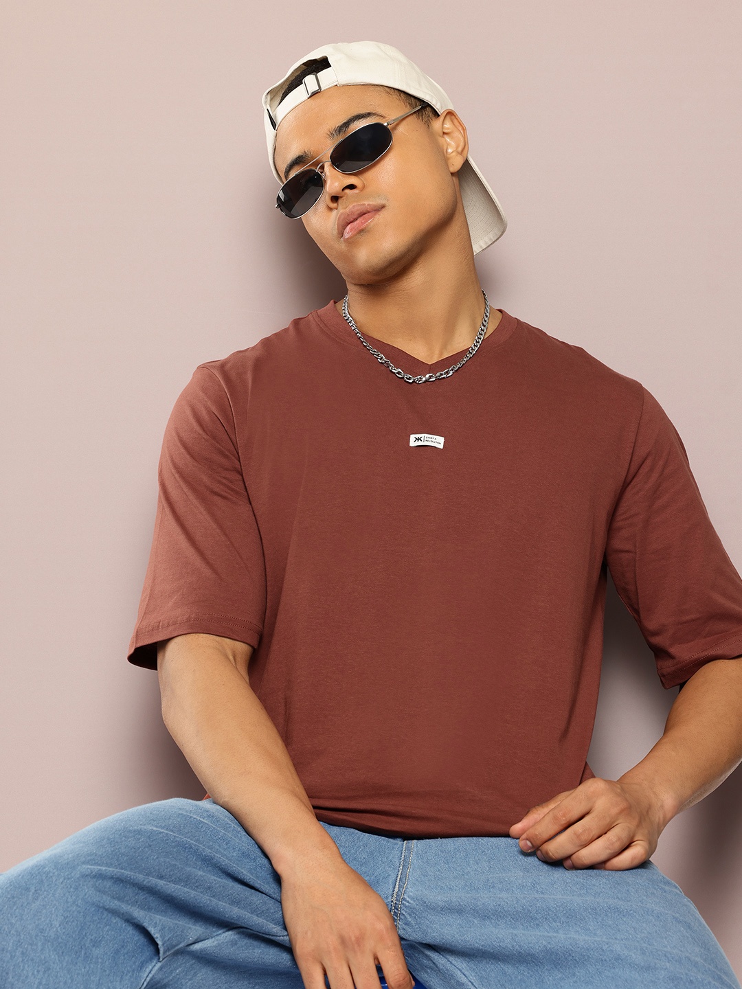 

Kook N Keech Pure Cotton Oversized T-shirt, Brown