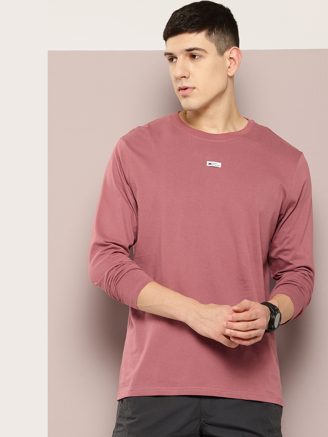 

Kook N Keech Drop-Shoulder Sleeves Pure Cotton T-shirt, Rose