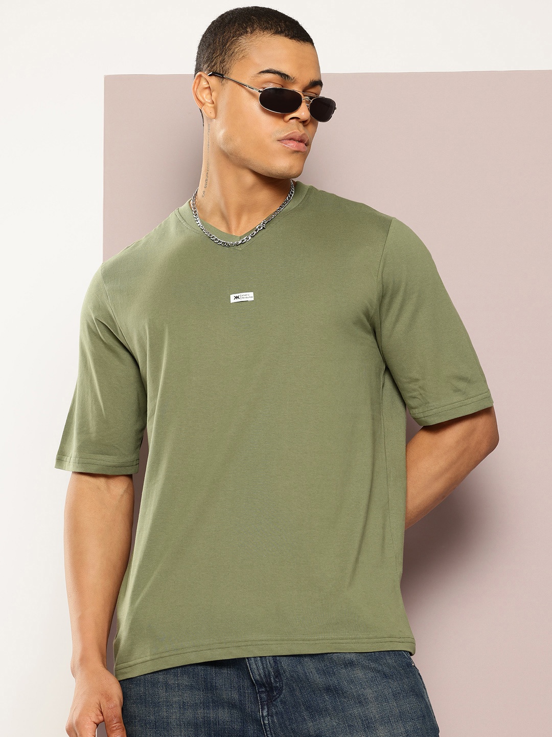 

Kook N Keech Pure Cotton Oversized T-shirt, Olive
