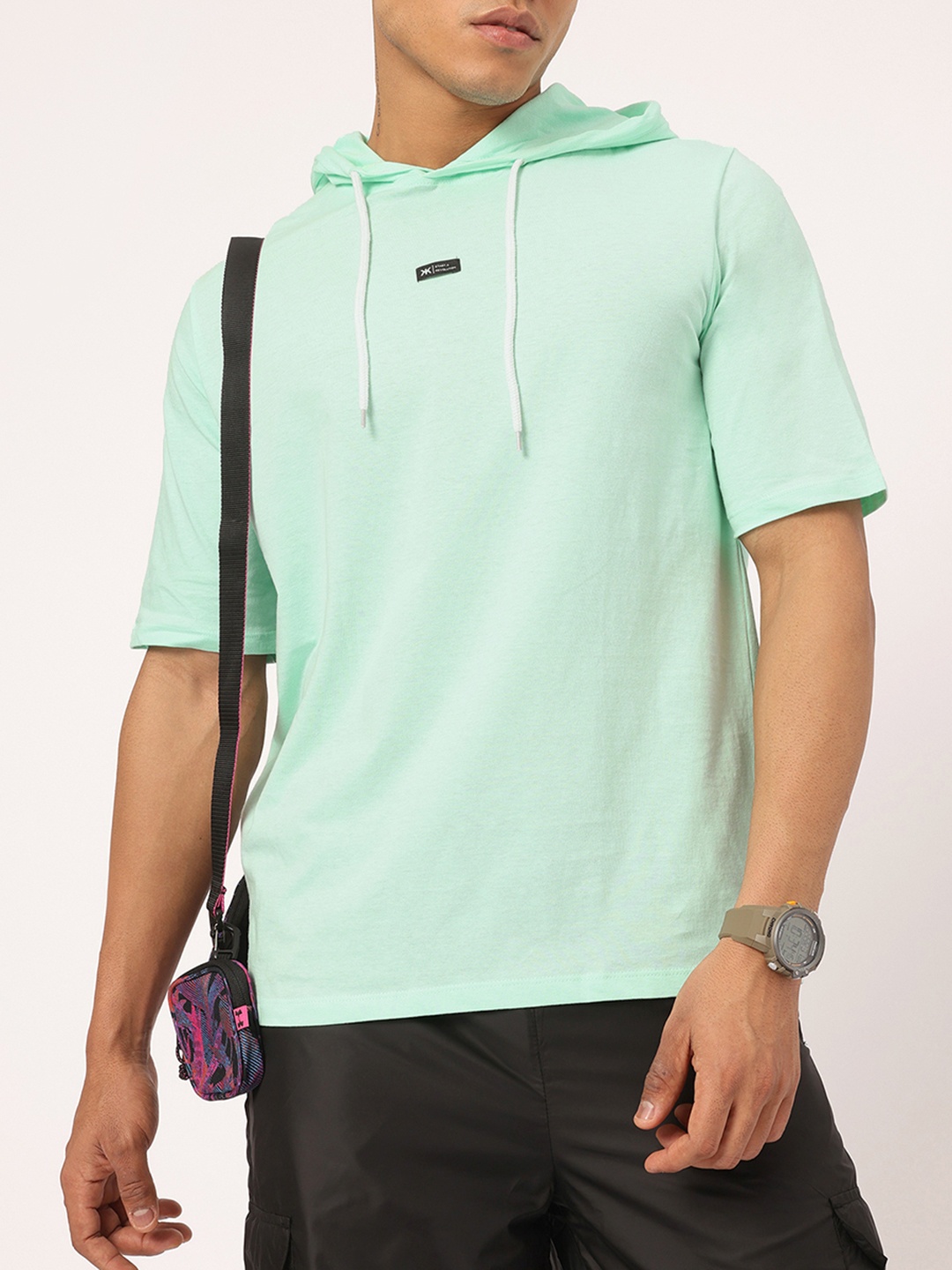 

Kook N Keech Men Hooded Pure Cotton T-shirt, Green