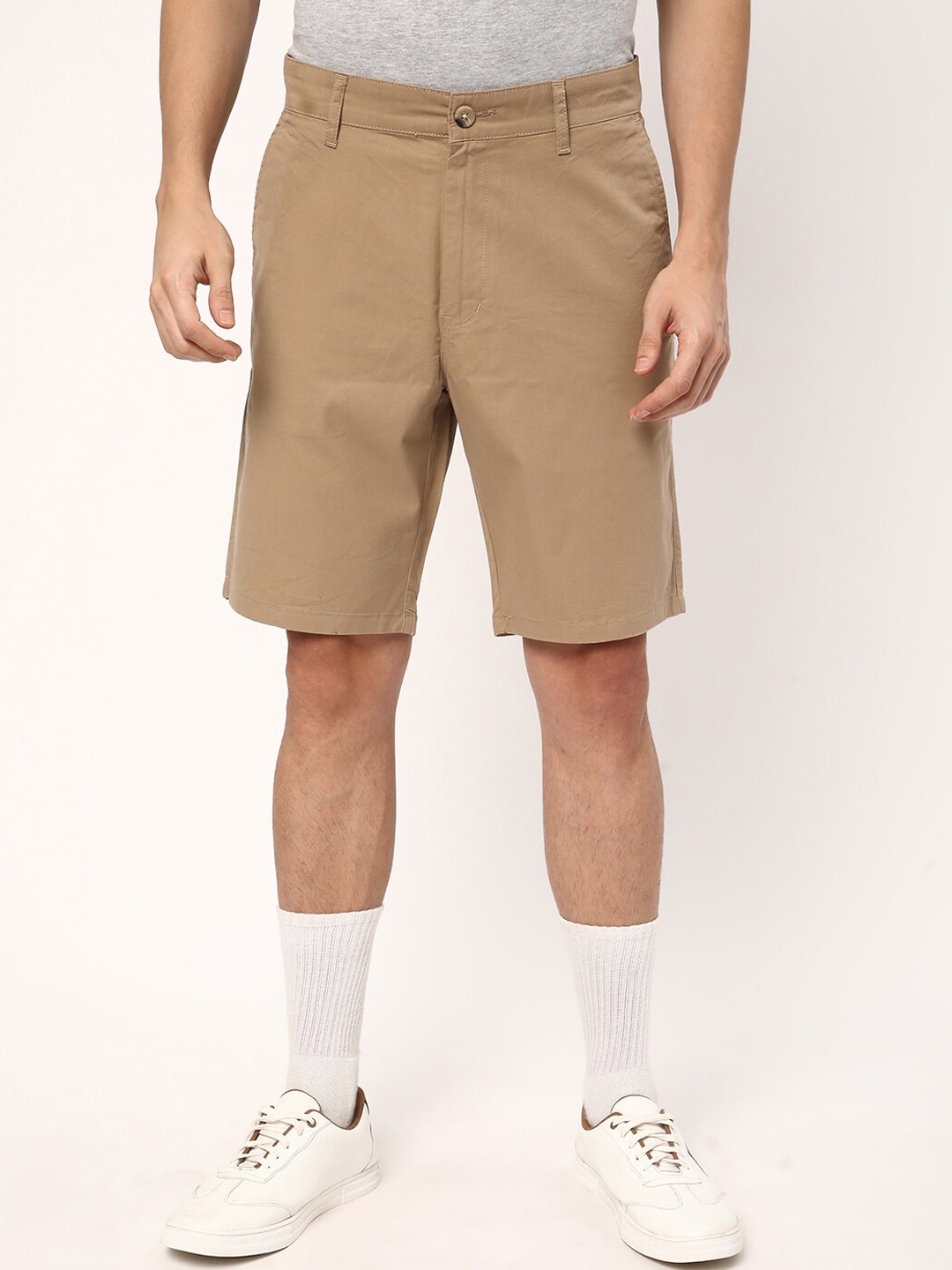

R&B Men Mid-Rise Shorts, Khaki