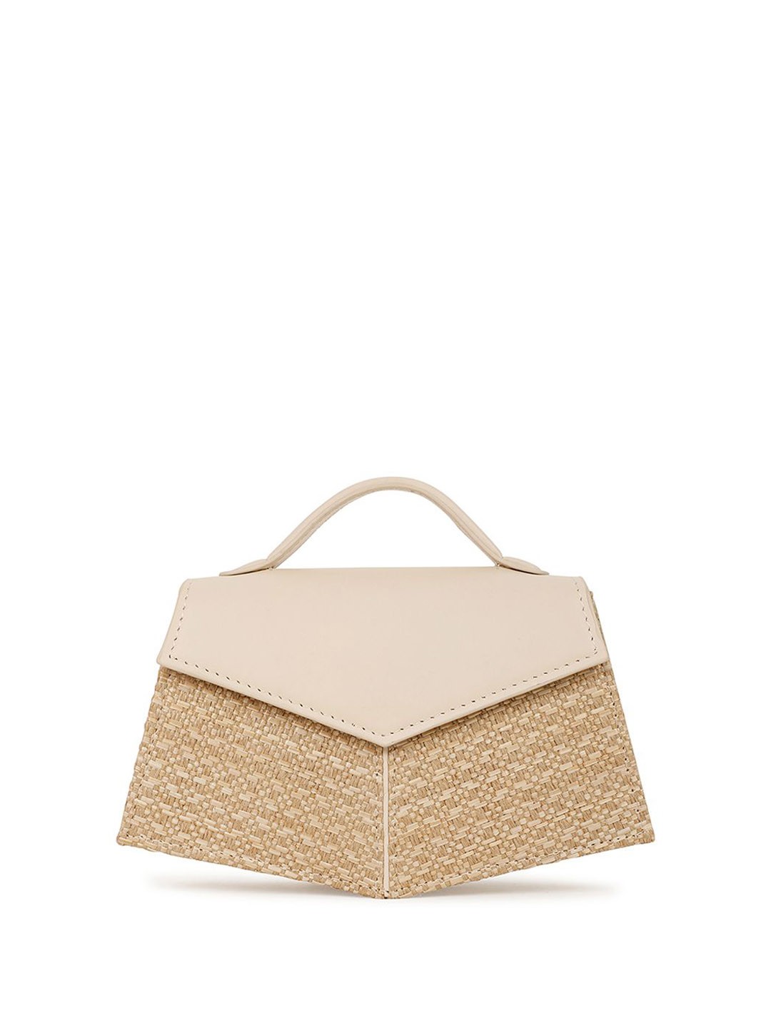 

ADISEE Textured Structured Handheld Bag with Fringed, Nude