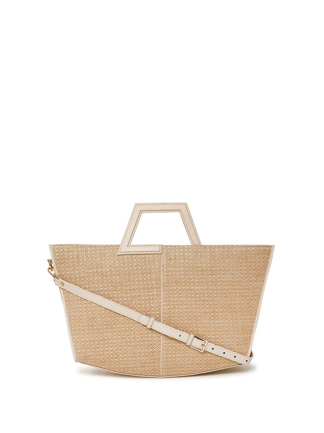 ADISEE Oversized Swagger Tote Bag with Cut Work, Nude