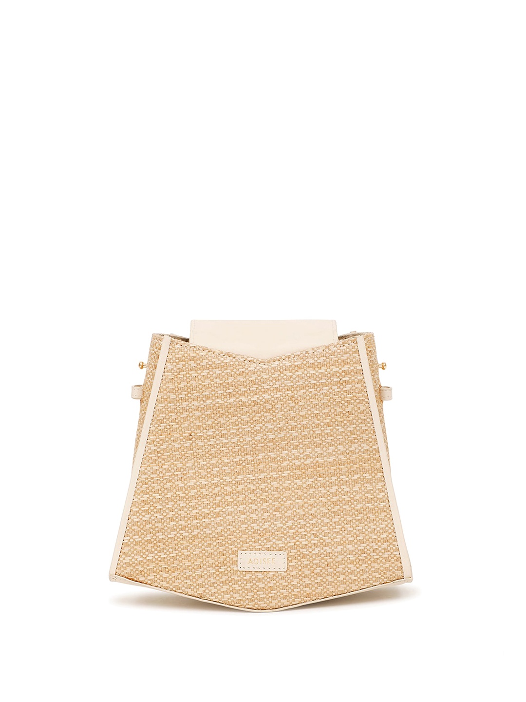 

ADISEE Structured Shoulder Bag with Cut Work, Nude