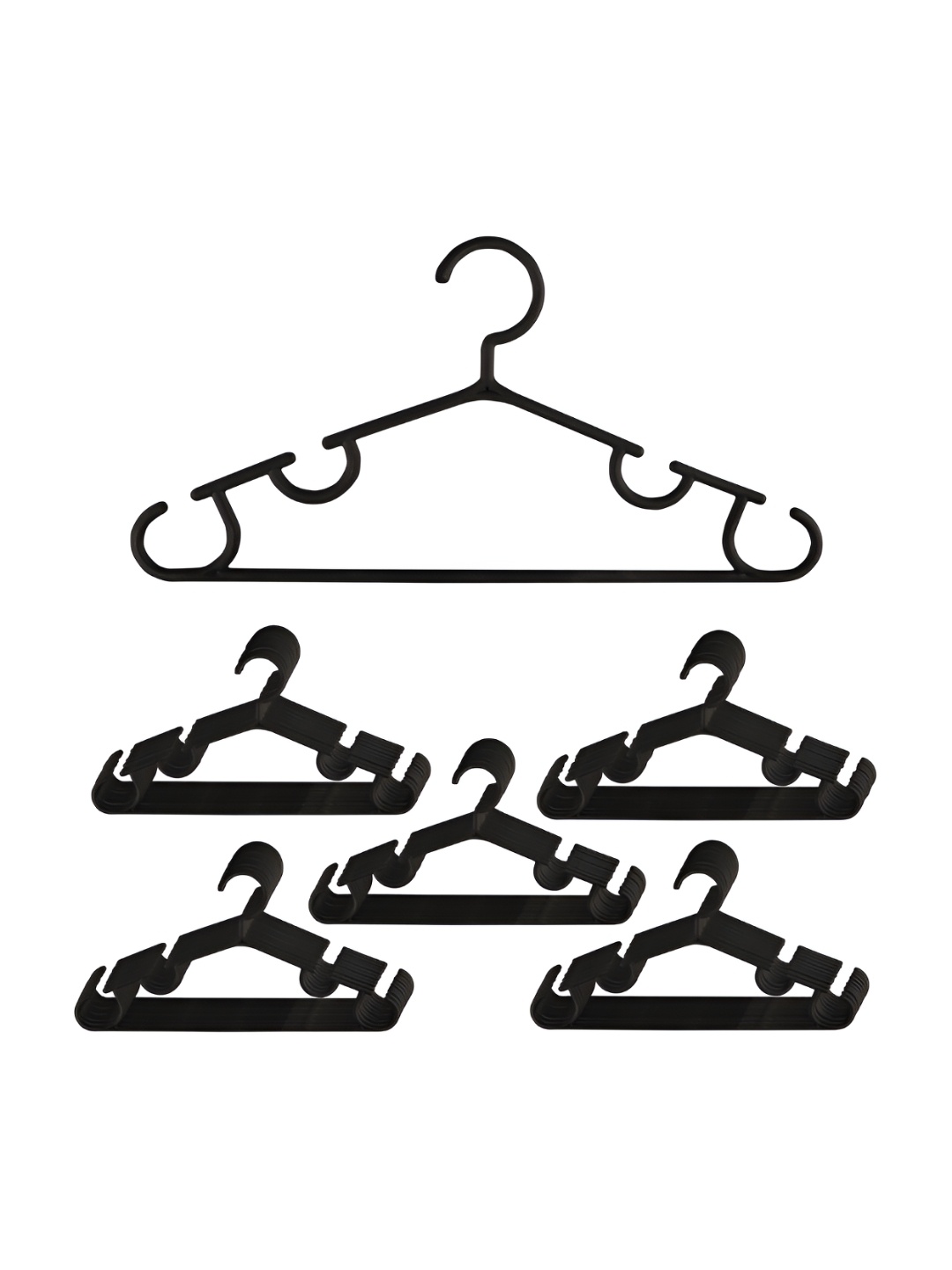 

Kuber Industries Pack of 50 Solid Bar Hangers, Black