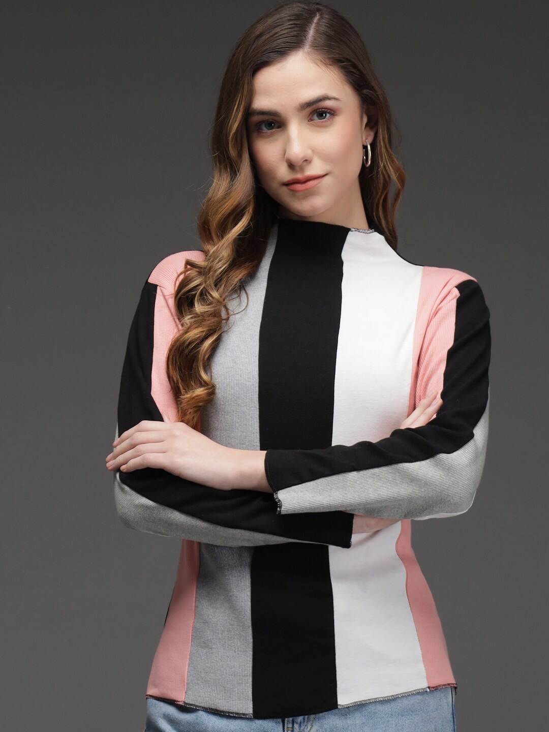

TANDUL Women Colourblocked Puff Sleeve Top, Multi