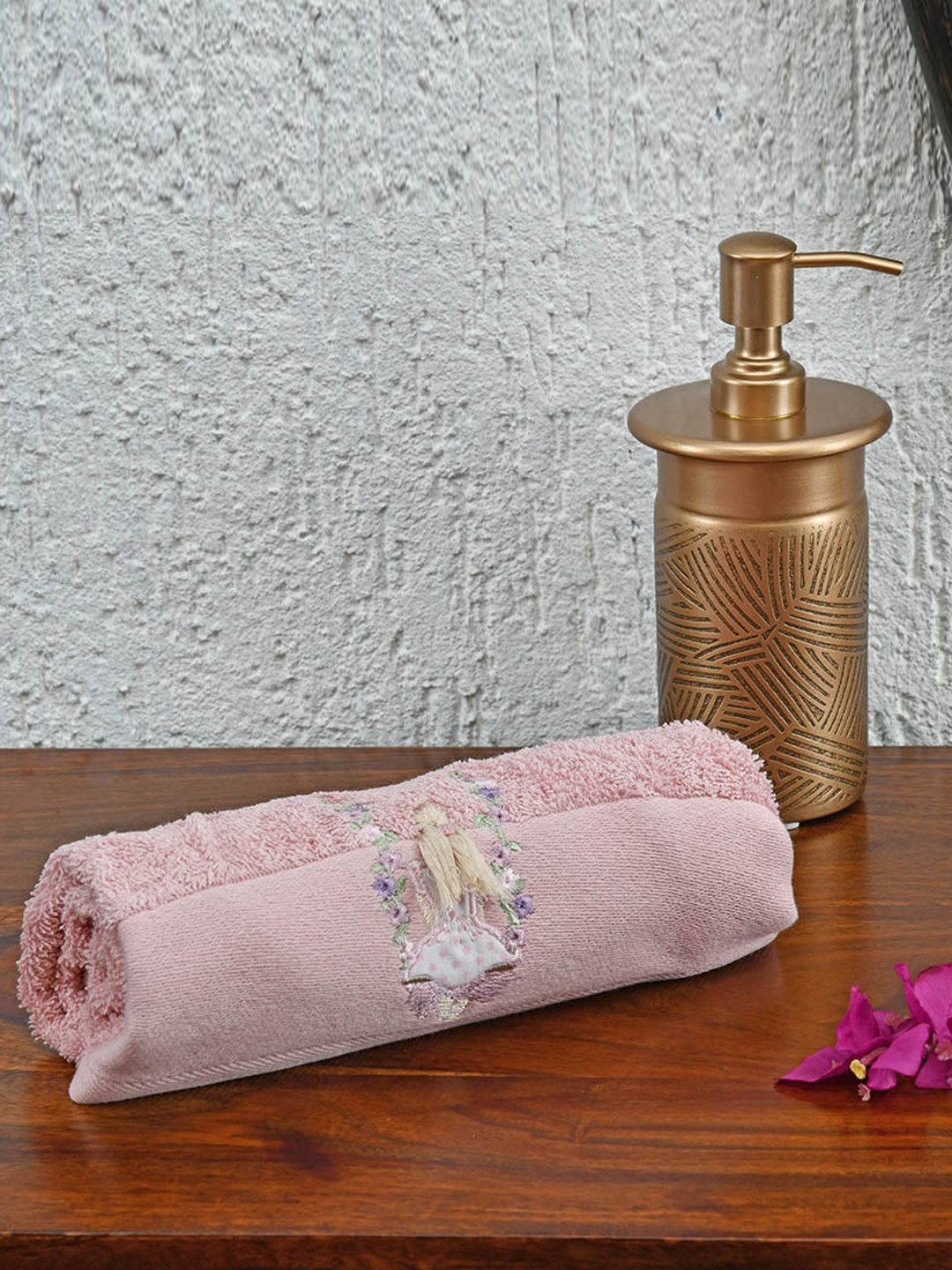 

Athome by Nilkamal Pink 500 GSM Cotton Hand Towel