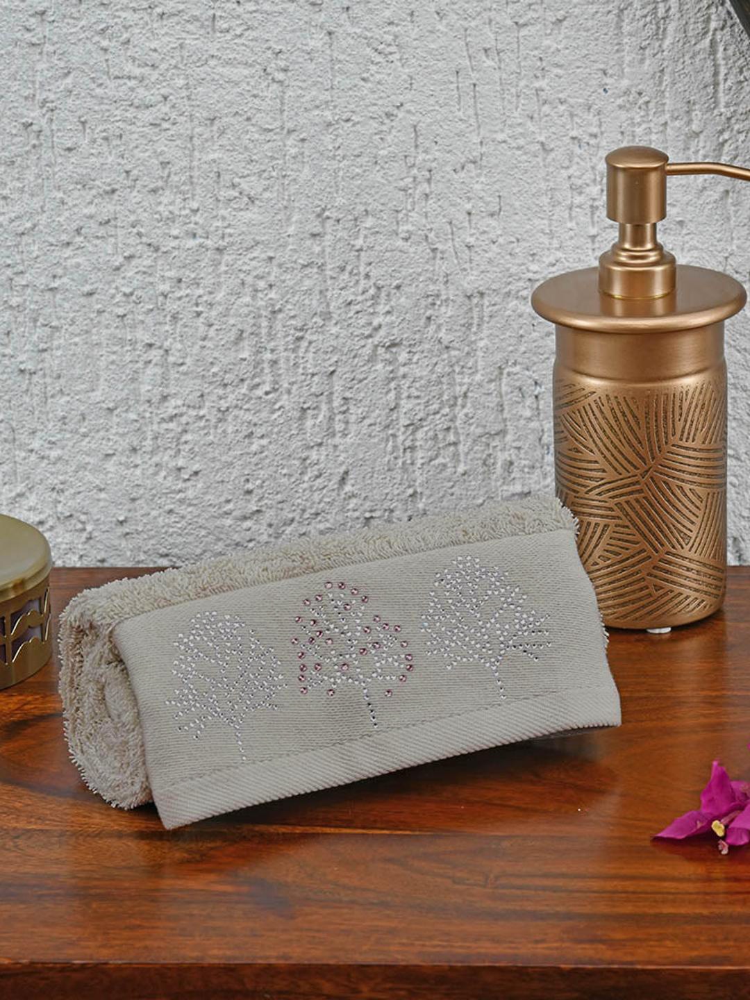 

Athome by Nilkamal Taupe Cotton 500 GSM Cotton Hand Towel
