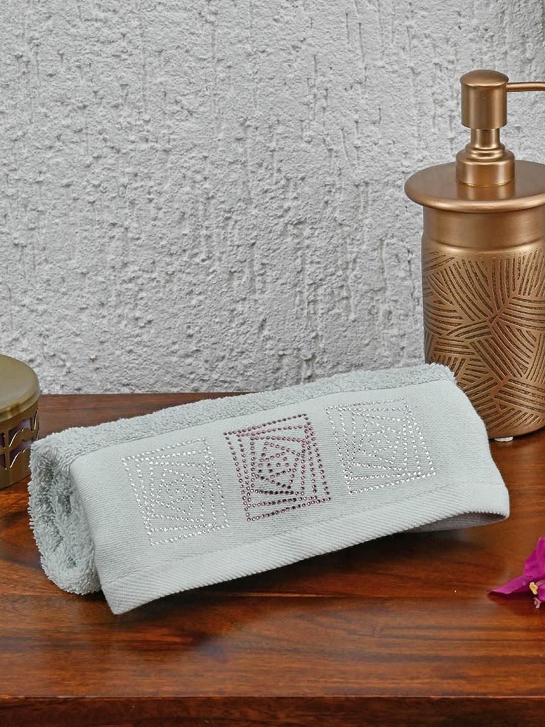 

Athome by Nilkamal Arias Super Soft 500 GSM Cotton Hand Towel, Blue