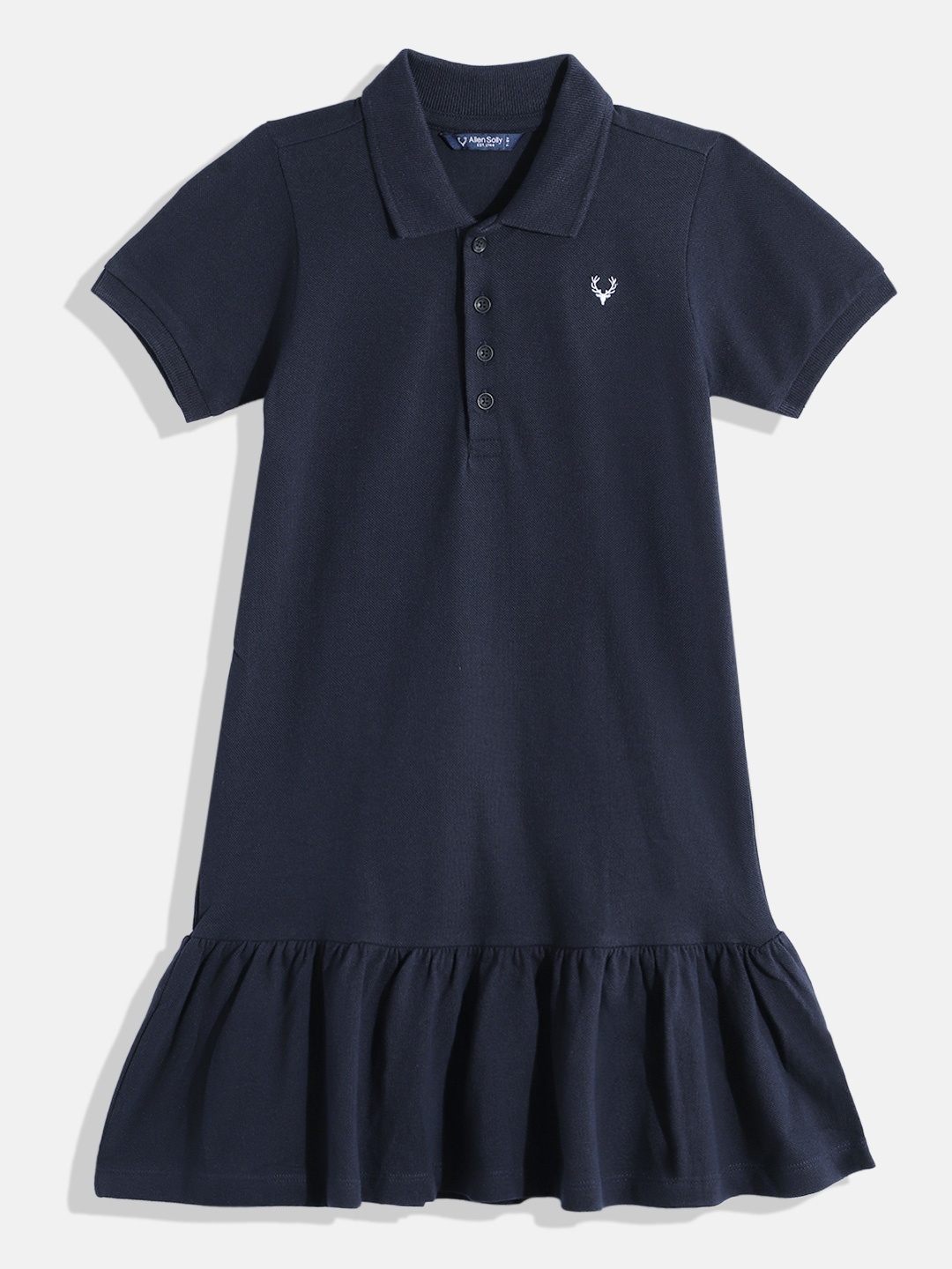 

Allen Solly Junior Girls Pure Cotton T-shirt Dress, Navy blue