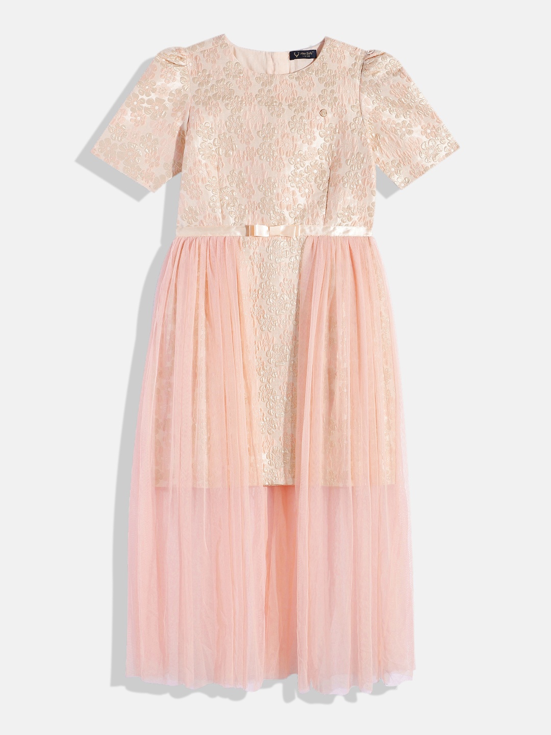 

Allen Solly Junior Floral Tulle Overlay Fit & Flare Dress, Pink