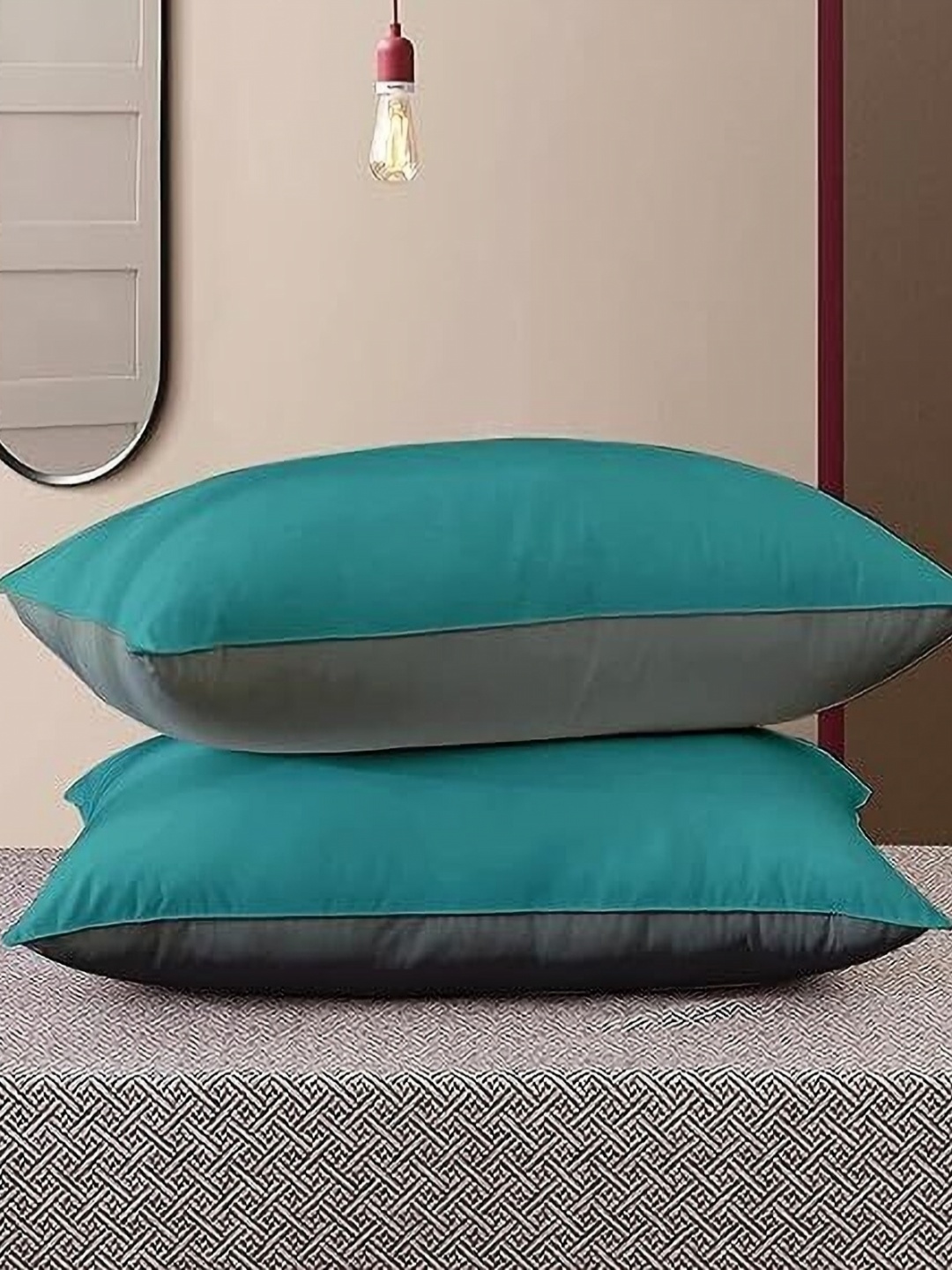 

RF RELAXFEEL Teal Set of 2 Fibre Filled Polycotton Breathable Sleep Pillow