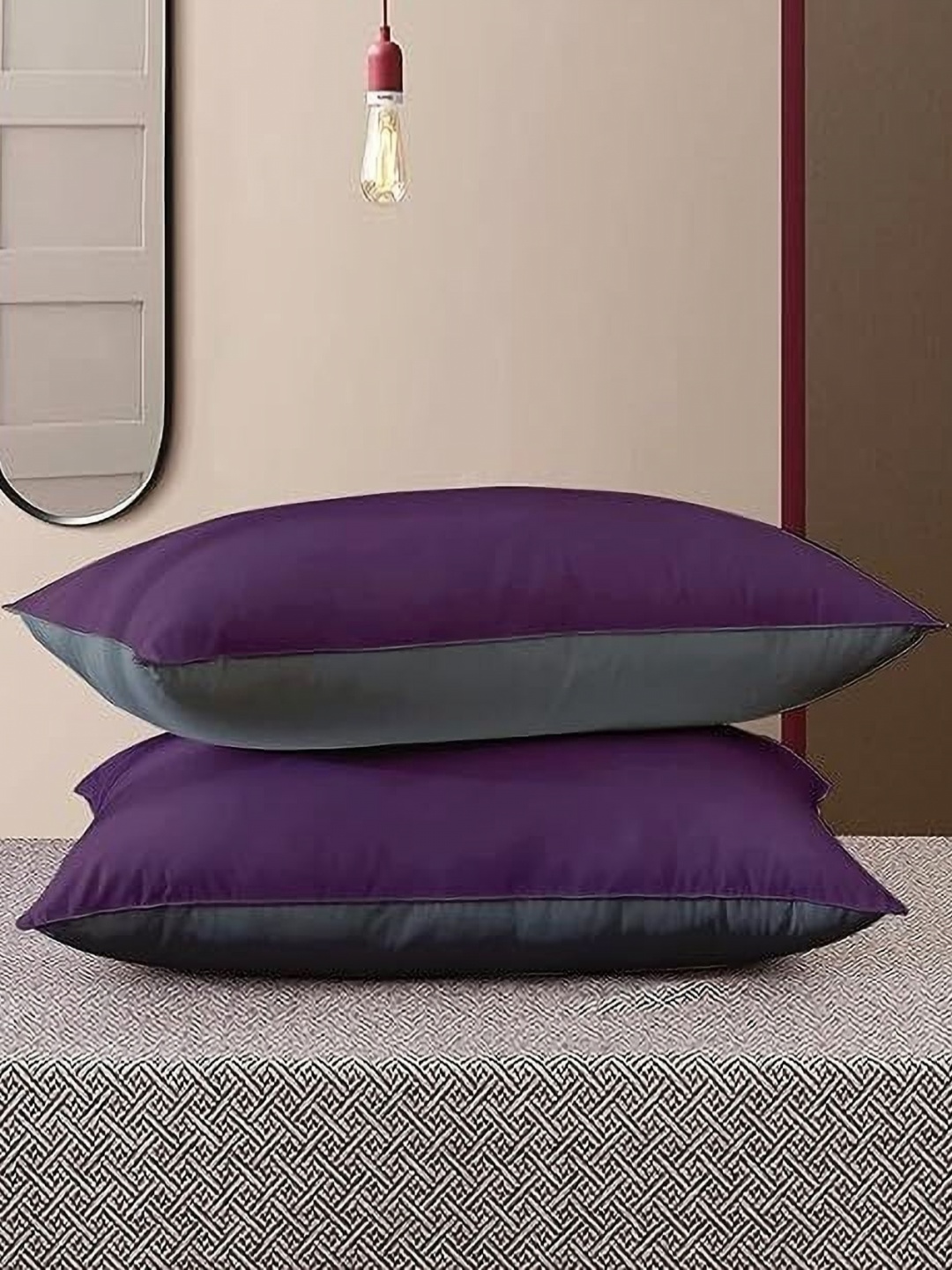

RF RELAXFEEL Purple Set of 2 Fibre Filled Breathable Sleep Pillow