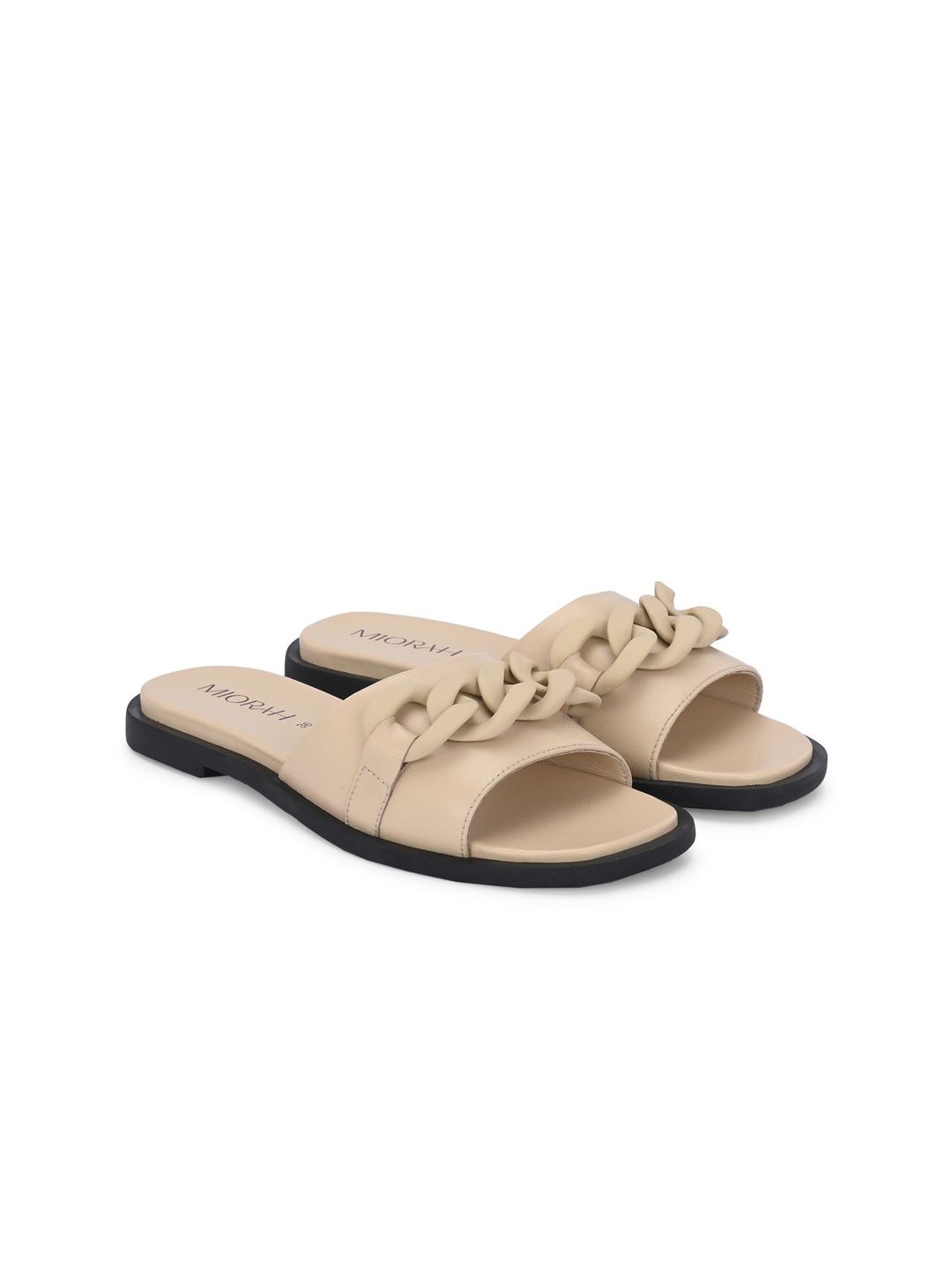 

MIORAH Women Open Toe Flats, Beige