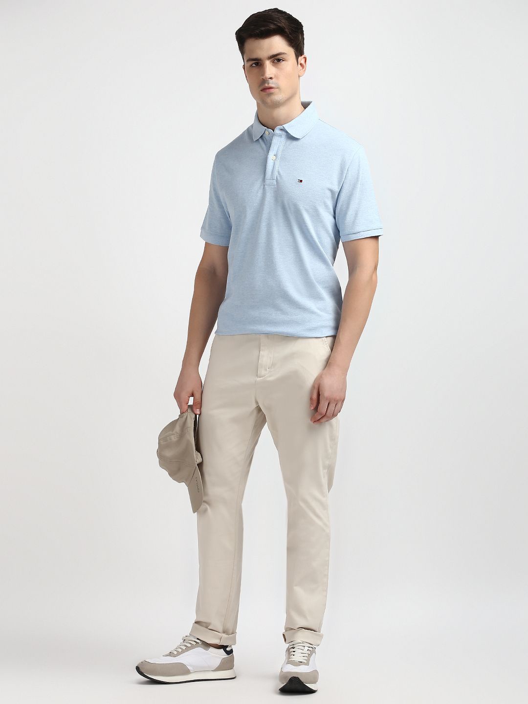

Tommy Hilfiger Men Solid Polo Collar Pockets T-shirt, Blue