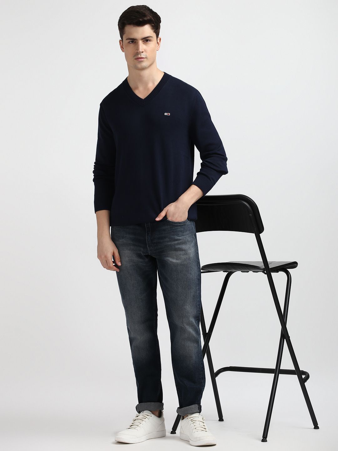 

Tommy Hilfiger Men Pullover Sweaters, Navy blue