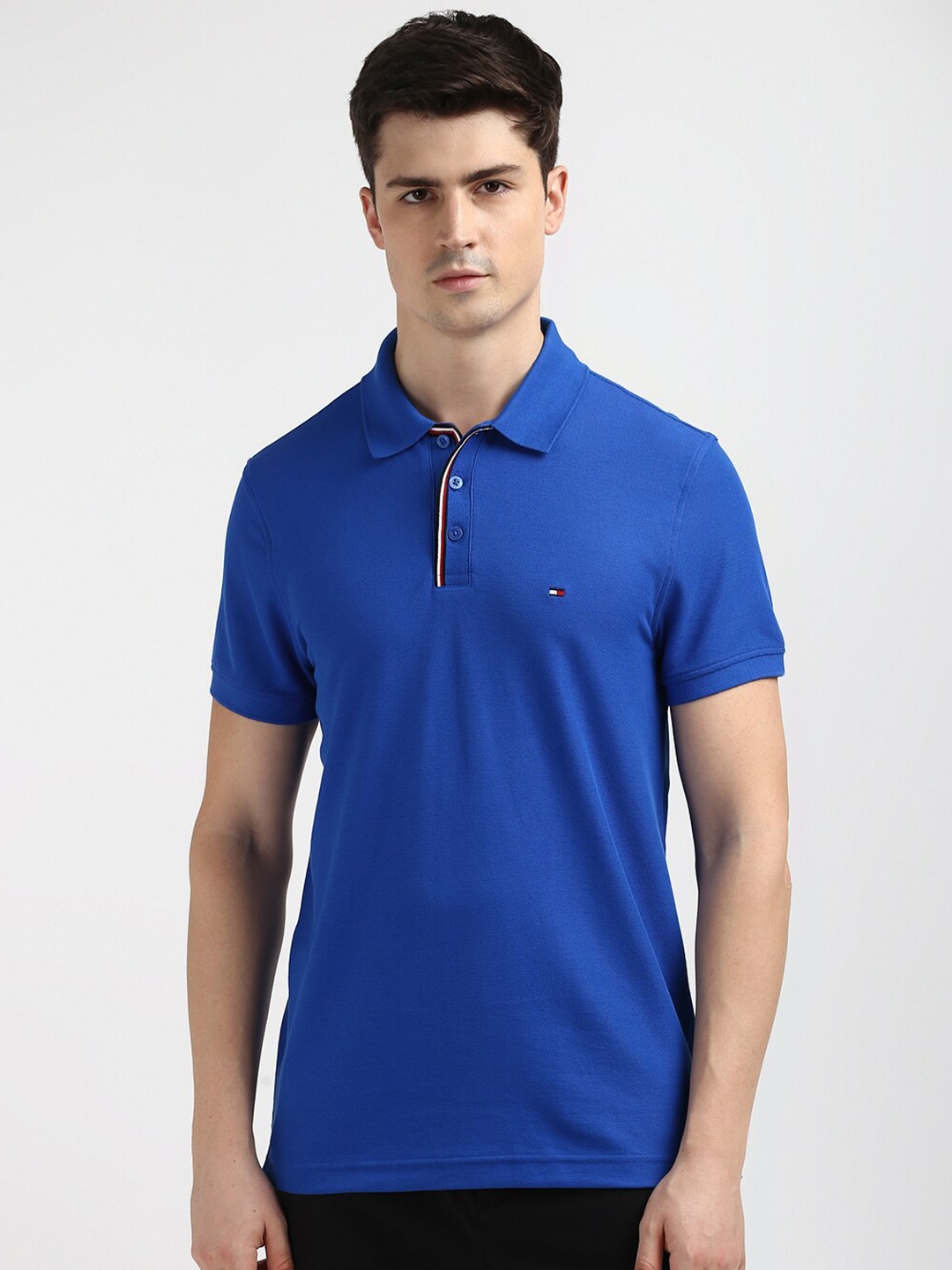 

Tommy Hilfiger Men Polo Collar Slim Fit T-shirt, Blue