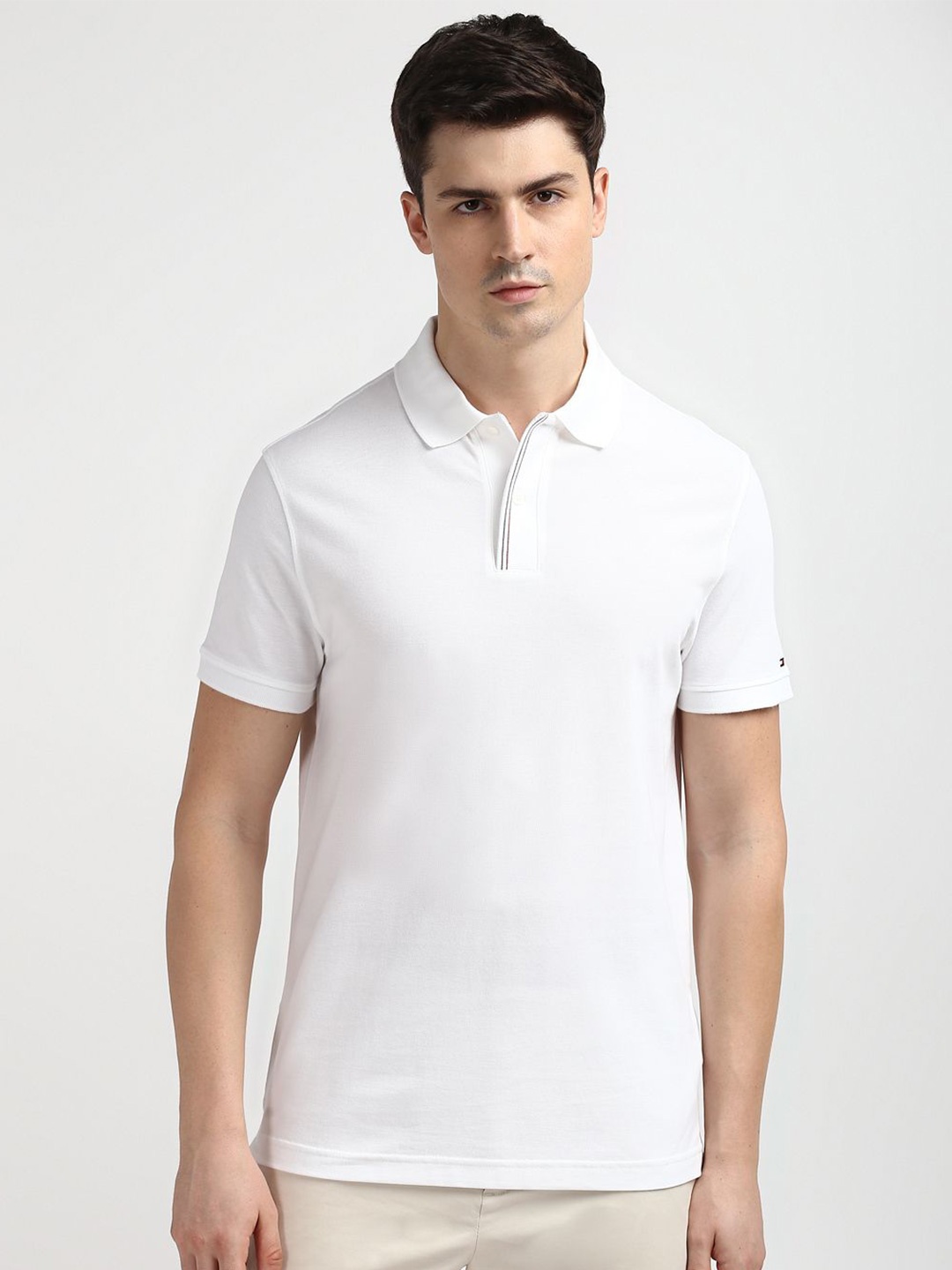 

Tommy Hilfiger Men Polo Collar Pockets T-shirt, White