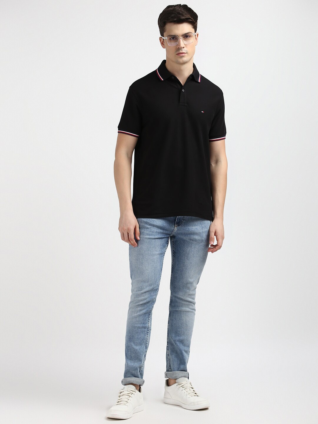 

Tommy Hilfiger Men Polo Collar Pockets T-shirt, Black