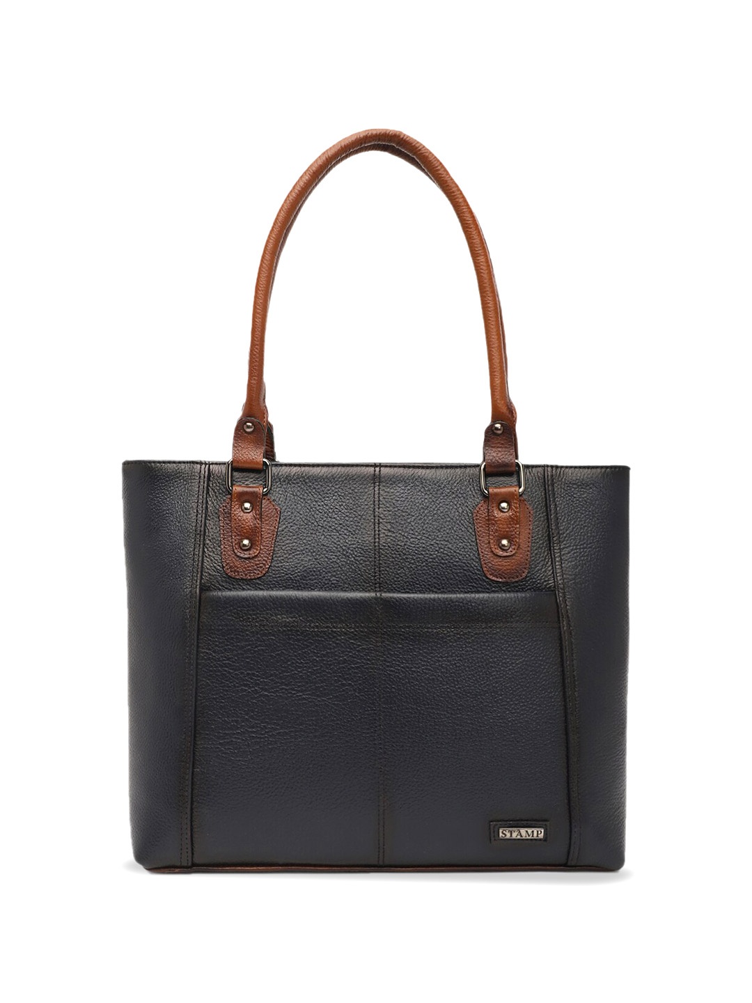 

Stamp Structured Leather Shoulder Bag, Blue