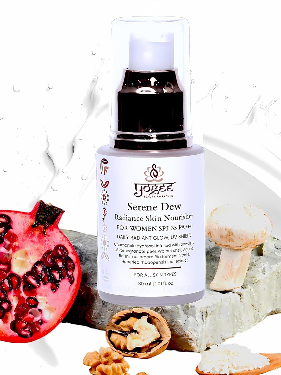 

YOGEE Serene Dew Daily Radiance Skin Nourisher Serum & Gel SPF 35 PA+++ - 30 ml, Off white