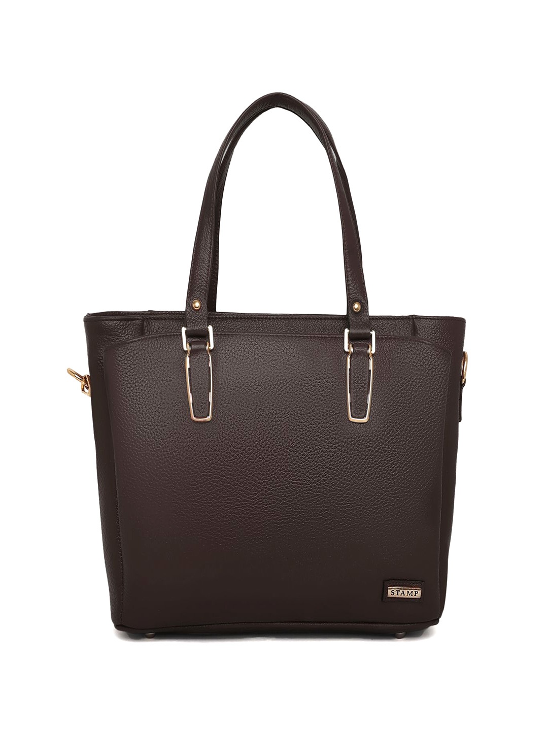 

Stamp Leather Handheld Bag, Brown