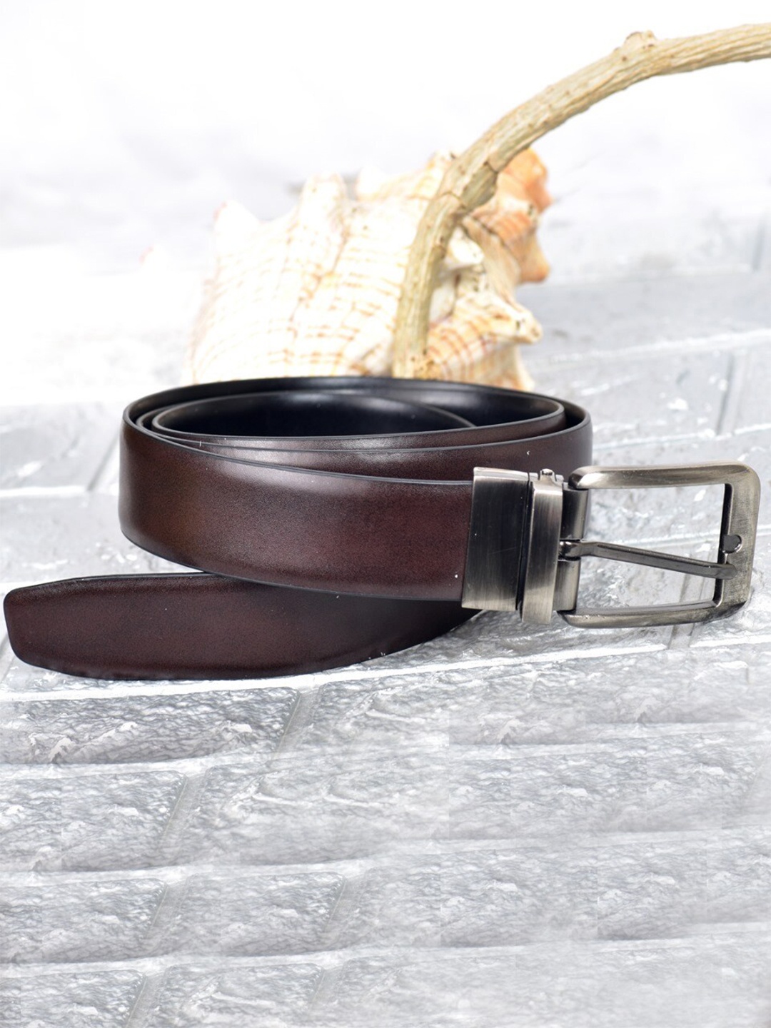 

WROGN Men Formal Belt, Brown