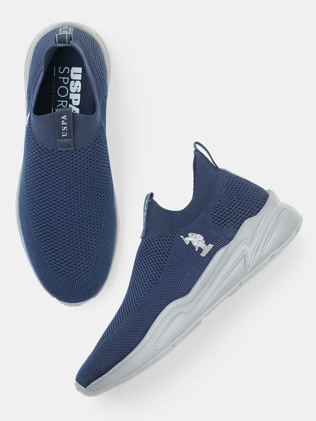 

U.S. Polo Assn. Men Mesh Walking Shoes, Navy blue