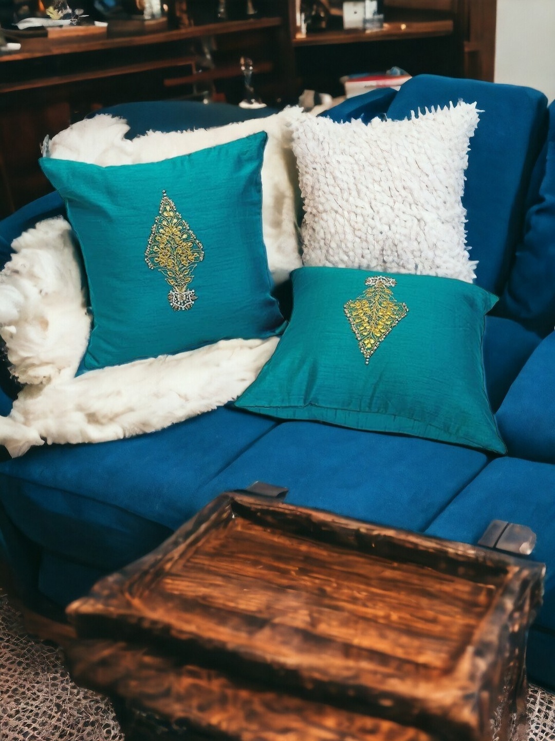 

THE COCOTIER Sea Green Set of 2 Cushion Covers