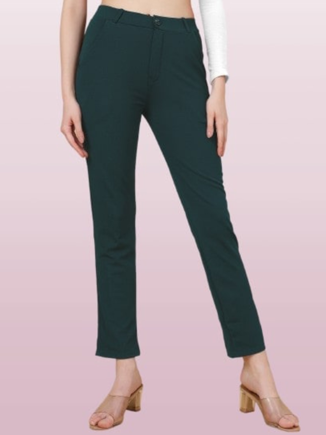 

BAESD Women High-Rise Trousers, Green
