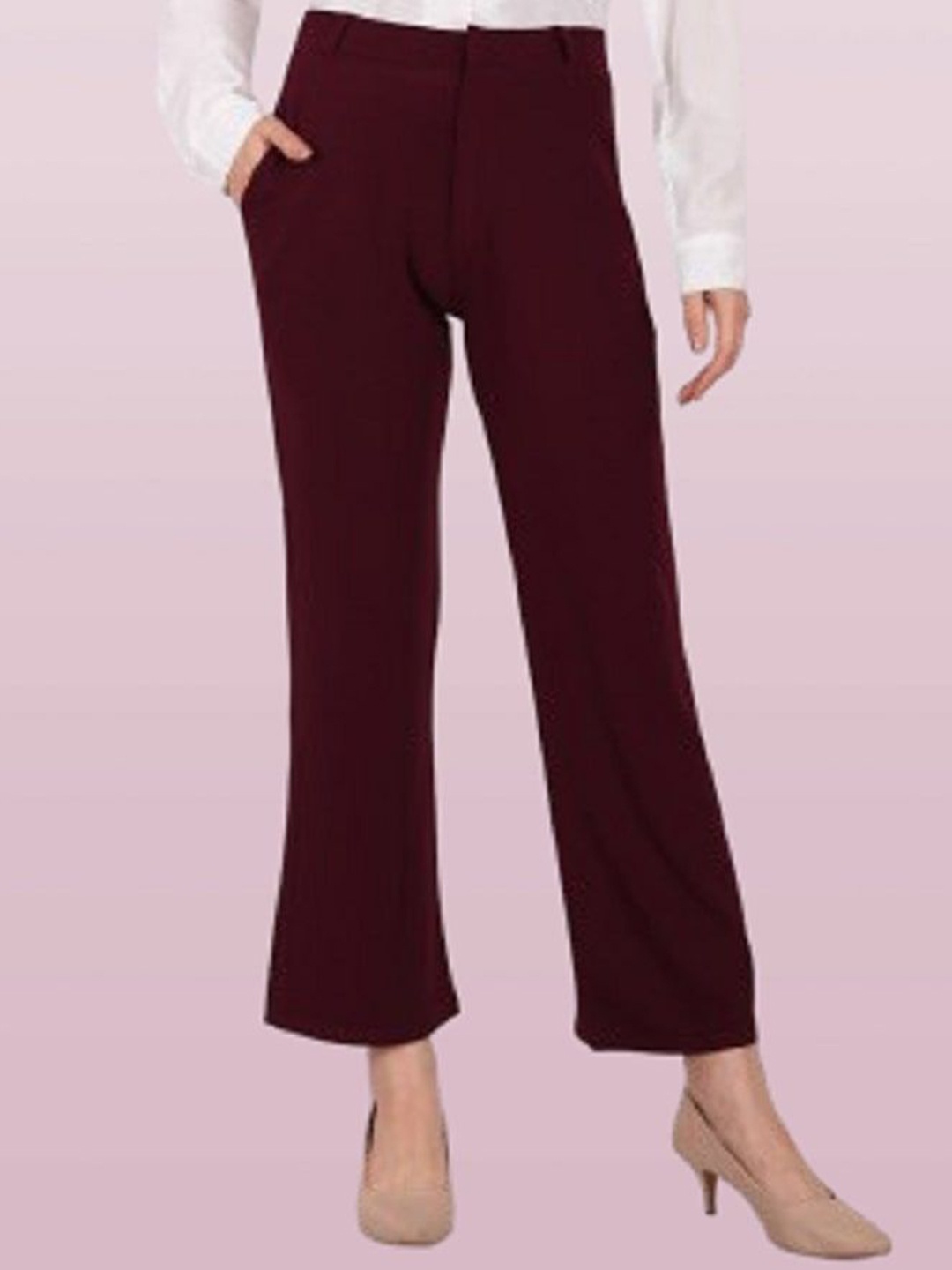 

BAESD Women High-Rise Trousers, Purple