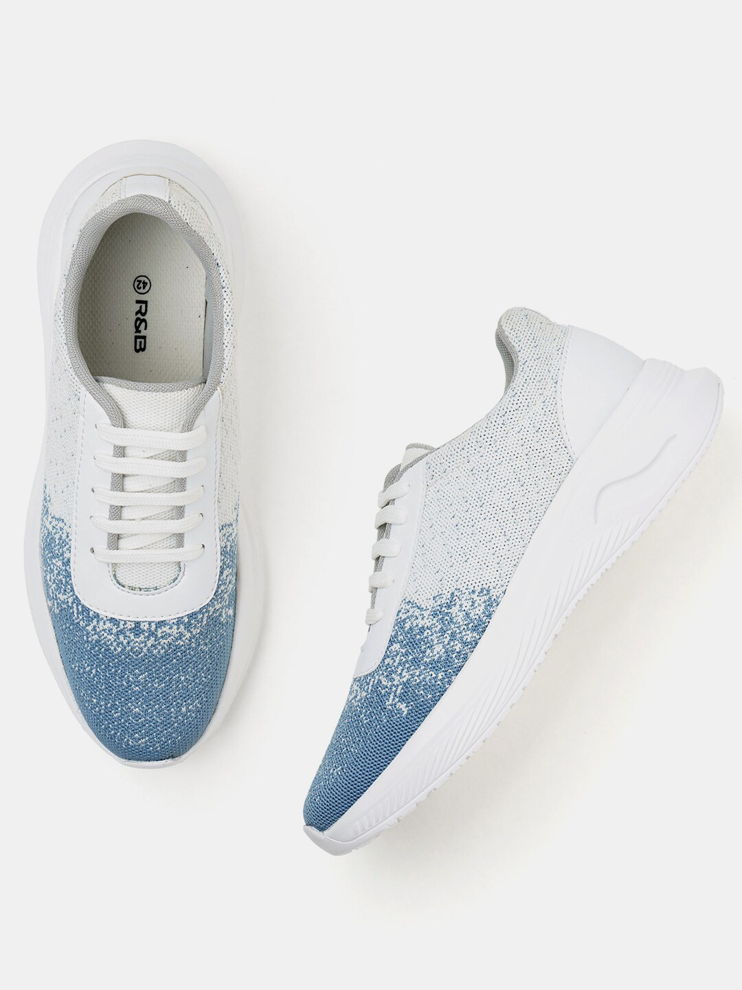 

R&B Men Textile Non-Marking Shoes, White