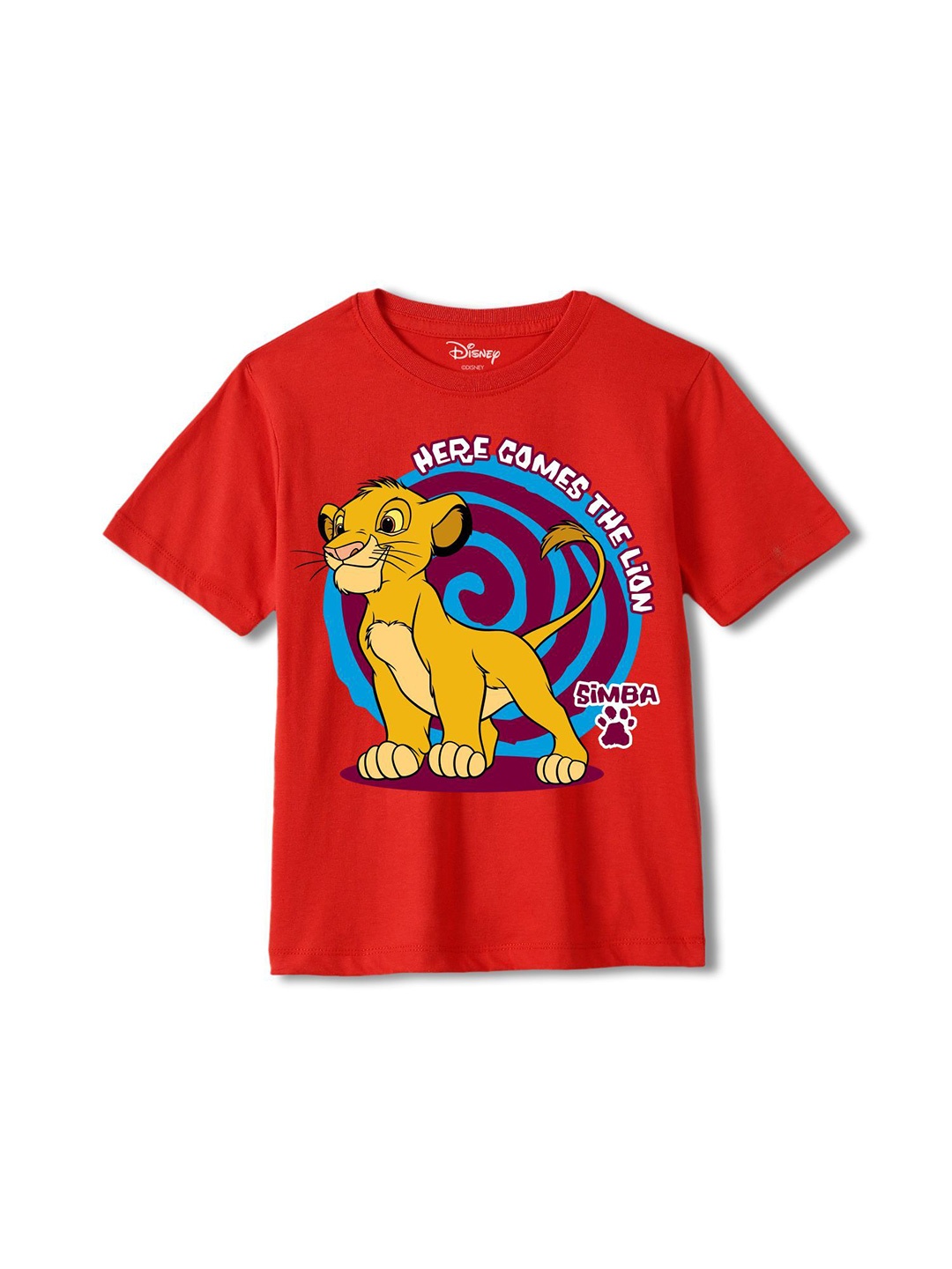 

Wear Your Mind Boys Lion King Printed Round Neck T-shirt, Red