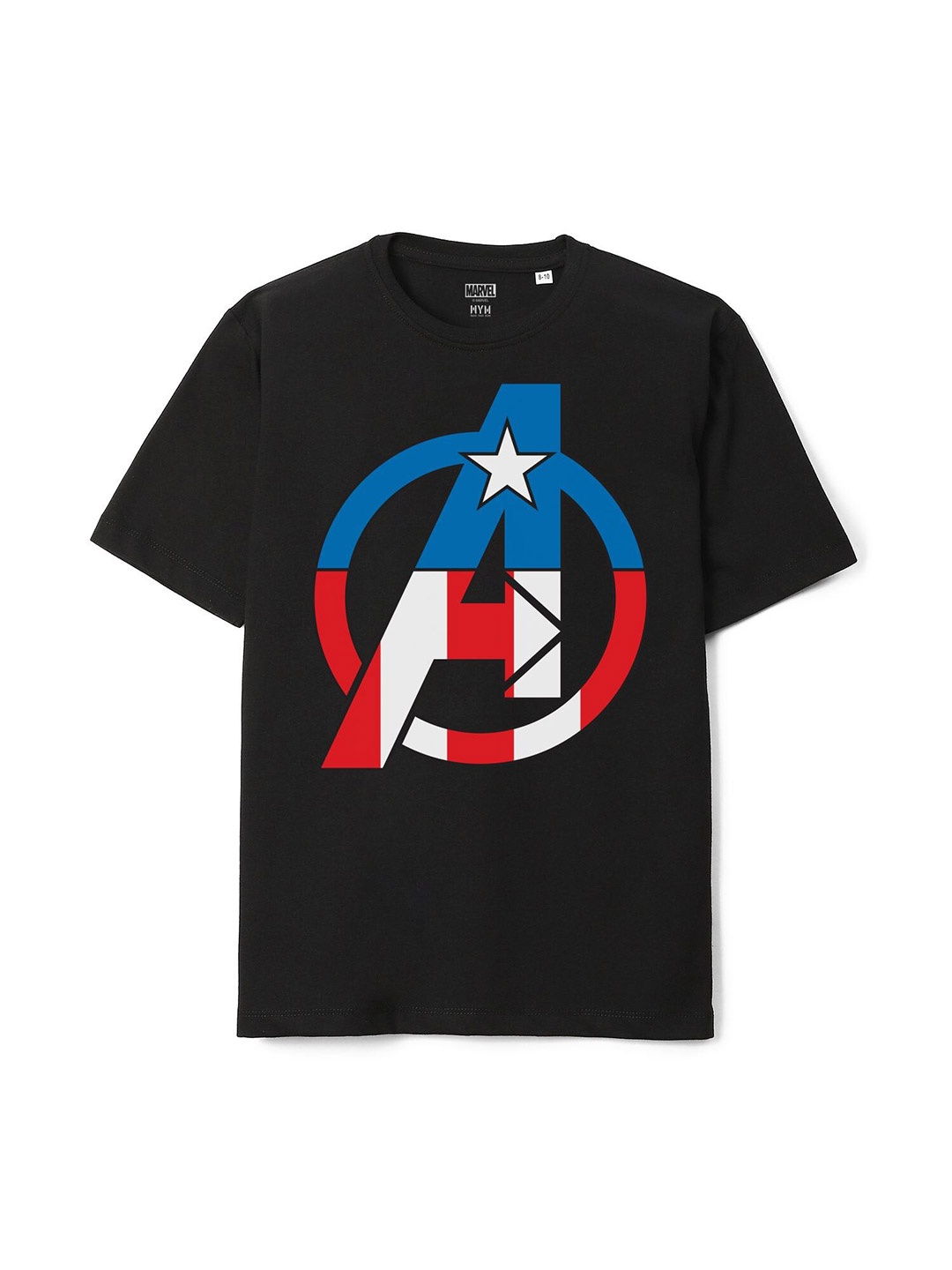 

Wear Your Mind Boys Avengers Printed Round Neck T-shirt, Black