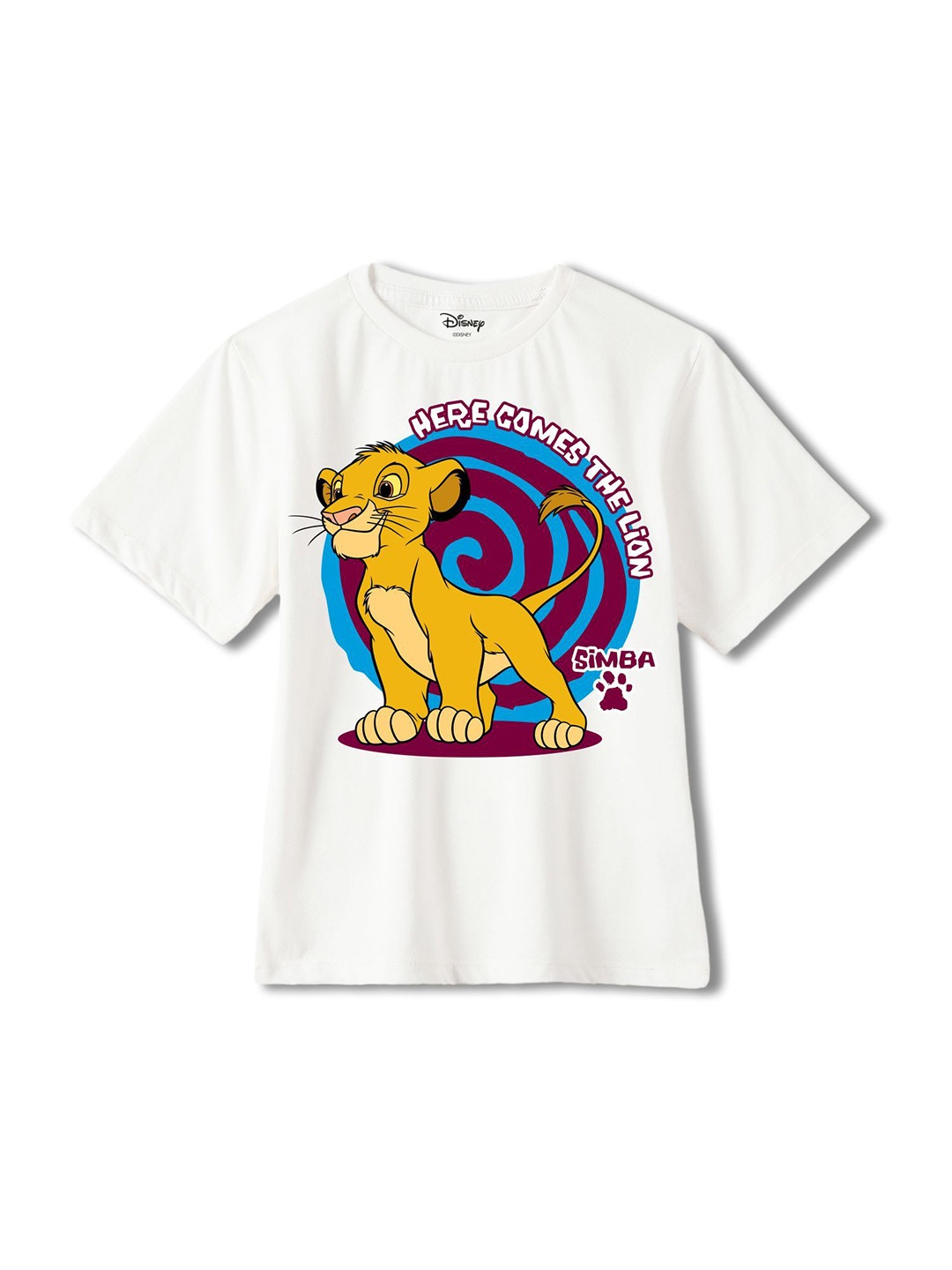 

Wear Your Mind Boys Lion King Printed Cotton Round Neck T-shirt, White