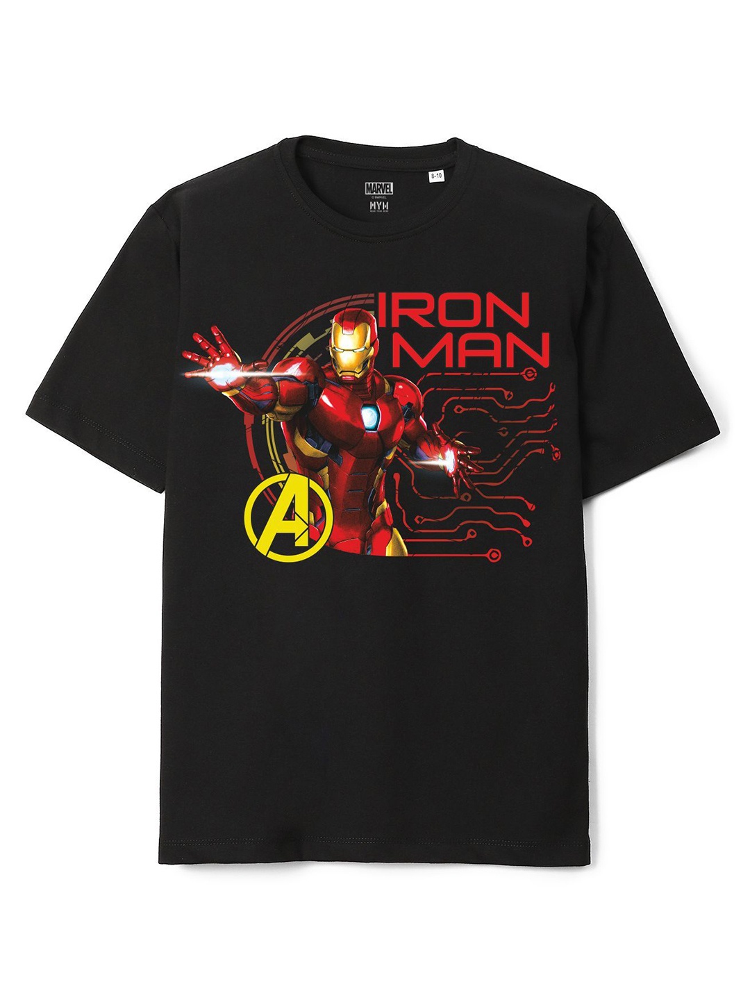 

Wear Your Mind Boys Iron Man Printed Applique T-shirt, Black