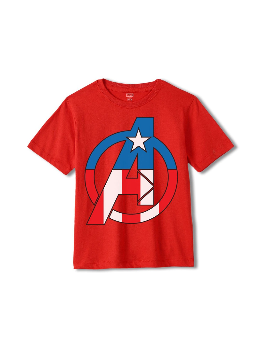 

Wear Your Mind Boys Avengers Printed Cotton Round Neck T-shirt, Red