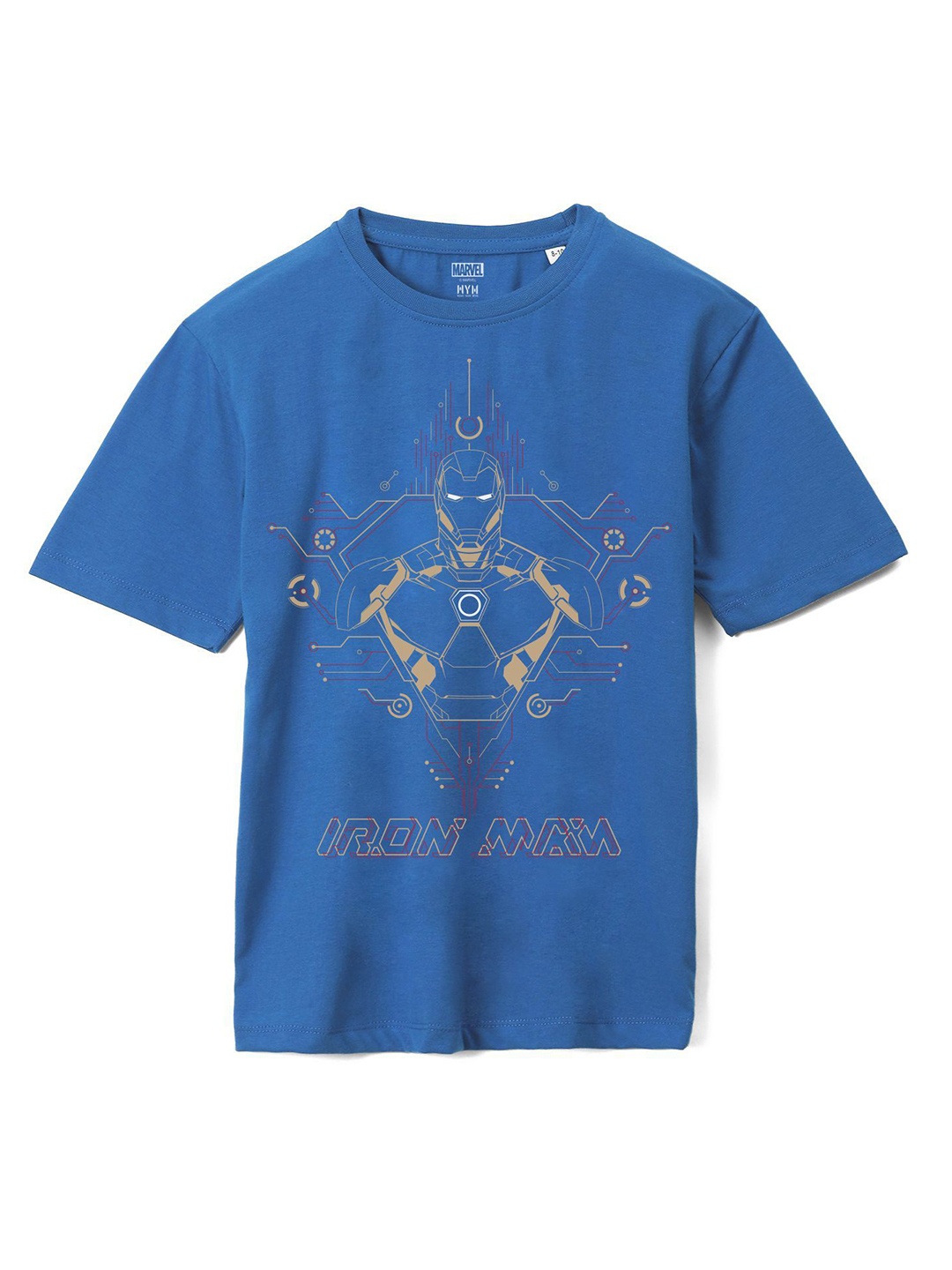 

Wear Your Mind Boys Iron Man Printed Raw Edge T-shirt, Blue