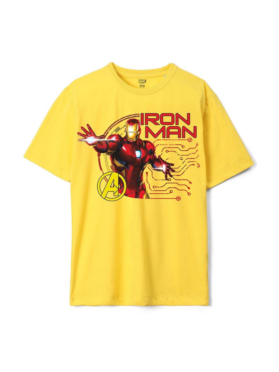 

Wear Your Mind Boys Iron Man Printed T-shirt, Yellow