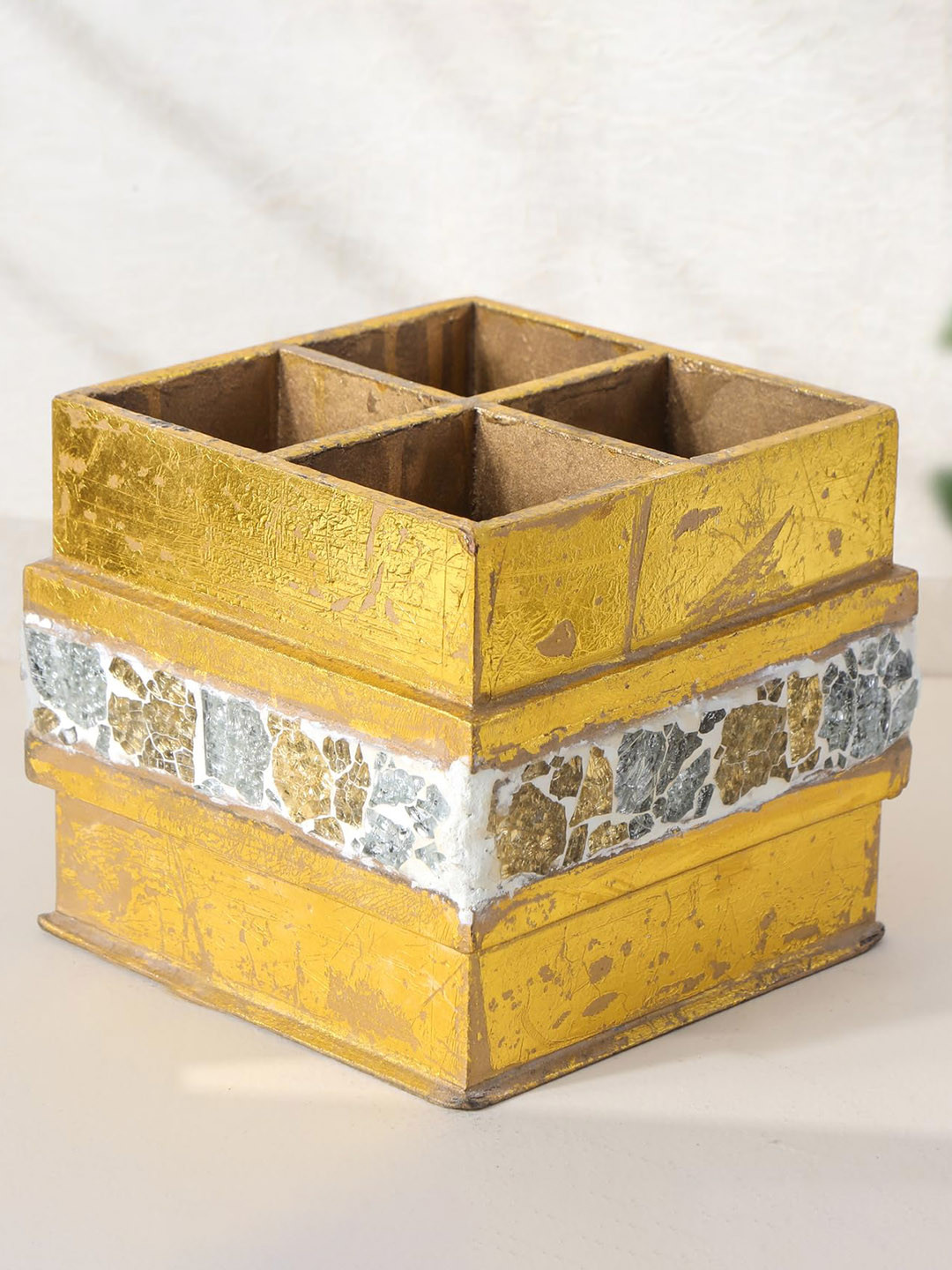 

THE HOME CO. Yellow & White Textured Multi-Utility Organisers