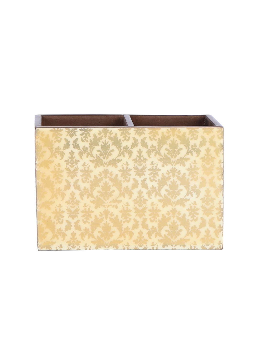 

THE HOME CO. Cream Coloured & Gold Toned Printed Multi-Utility Organisers