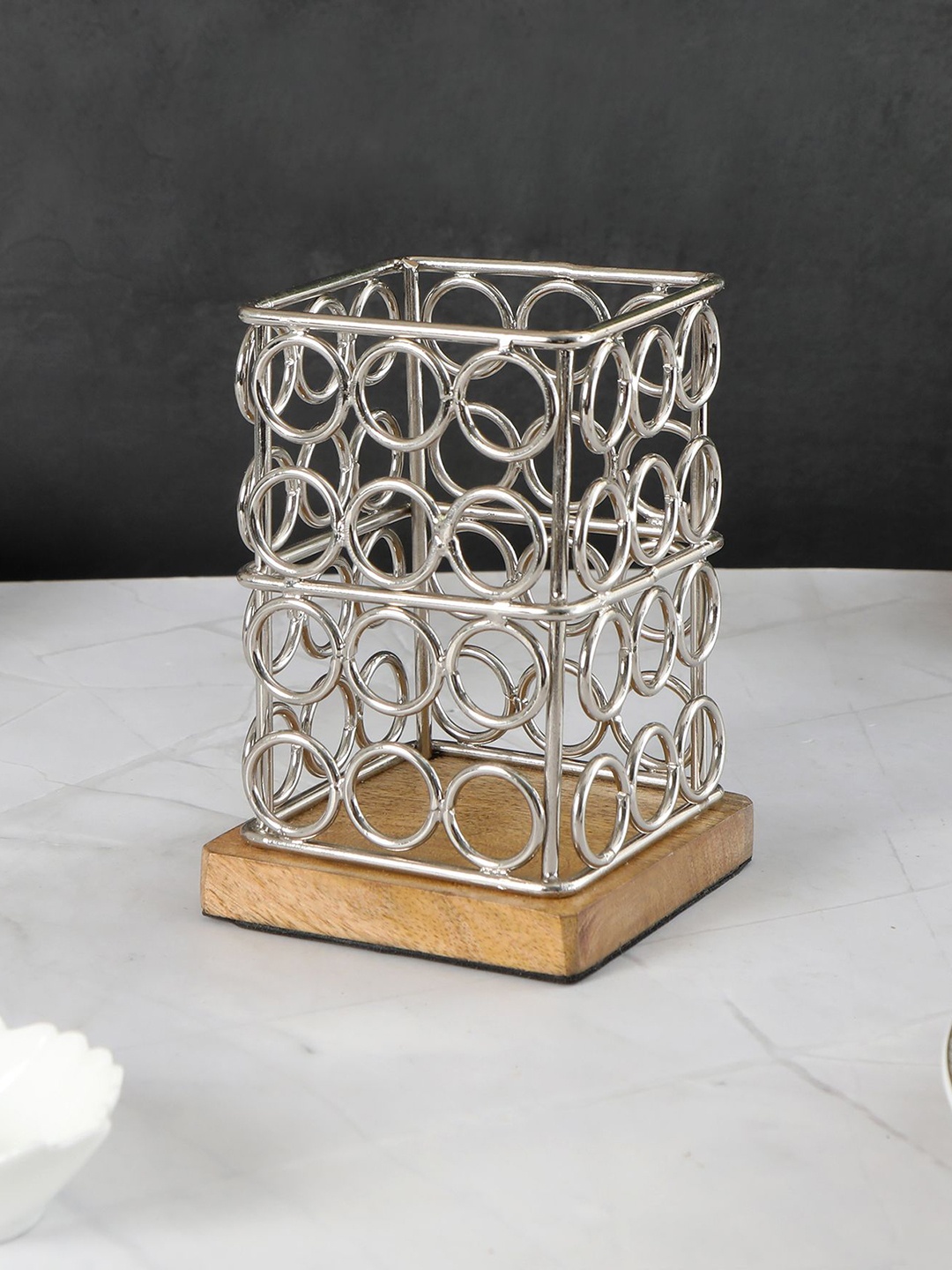 

THE HOME CO. Brown Aluminium Cutlery Holder