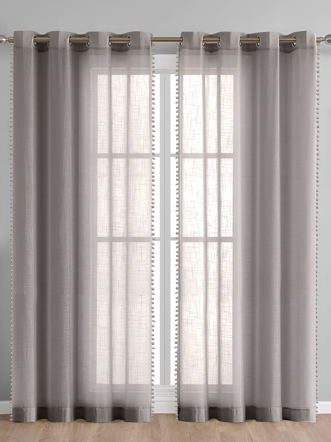 

haus & kinder Grey Set of 2 Sheer Door Curtain