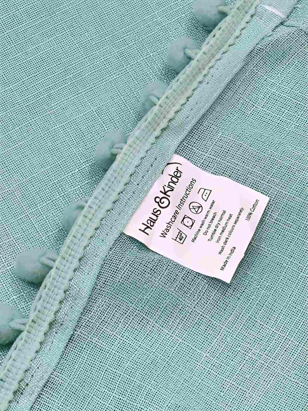 

haus & kinder Turquoise Blue Set of 2 Sheer Window Curtain