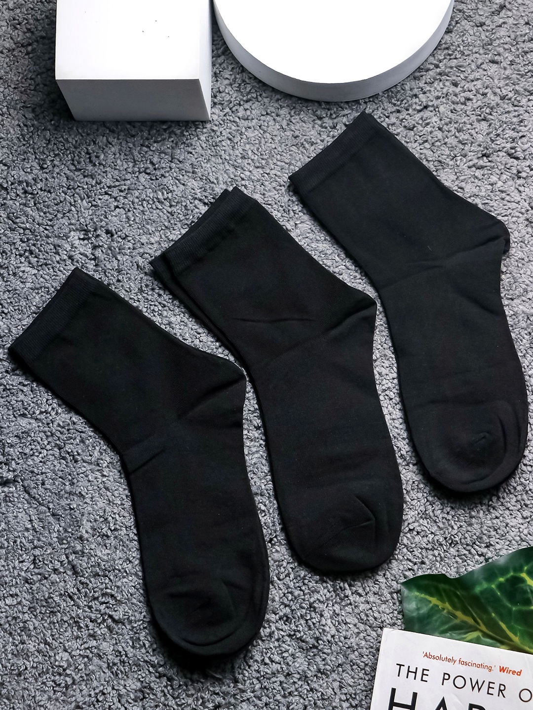 

Brauch Men Pack Of 3 Cotton Above Ankle Length Socks, Black
