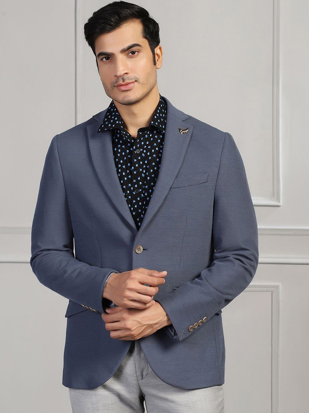 

Blackberrys Men Luxe Slim Fit Formal Blazer, Grey