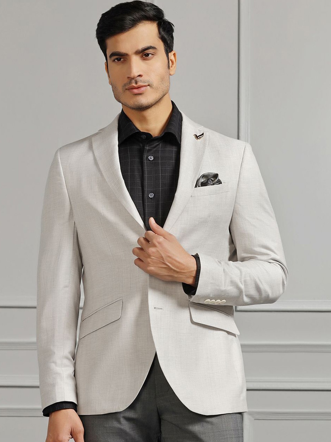 

Blackberrys Men Luxe Slim Fit Formal Blazer, Grey