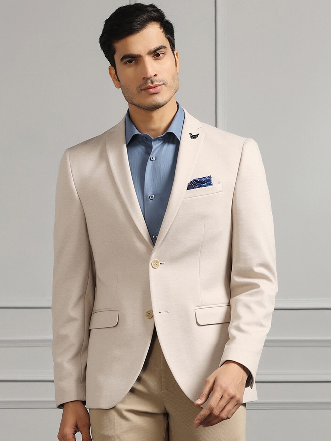 

Blackberrys Slim-Fit Single Breasted Formal Blazer, Beige
