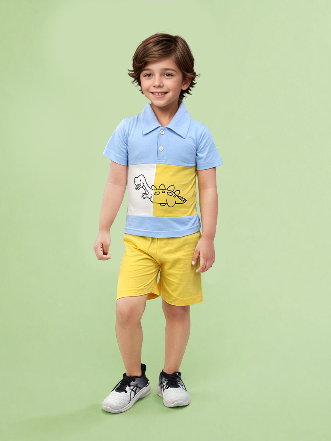 

Toonyport Boys Colourblocked Pure Cotton T-shirt with Shorts, Blue